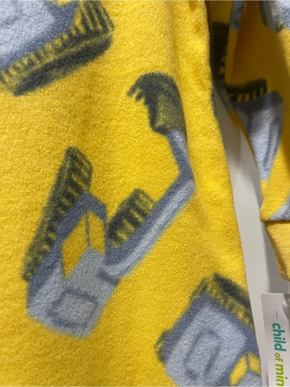 Carter's Boys YelloCarter's Boys Yellow Excavator Fleece Footed Pajamas Sleepers